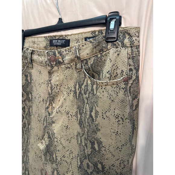 Judy Blue Green Snakeskin Print Jeans Skinny Fit 13/31 - Picture 2 of 5